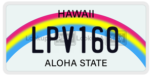 LPV160  license plate in HI
