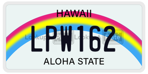LPW162  license plate in HI