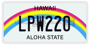 LPW220 license plate in Hawaii