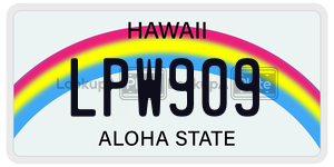 LPW909  license plate in HI