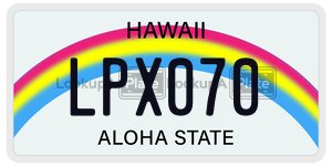 LPX070  license plate in HI