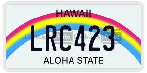 LRC423 license plate in Hawaii