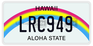 LRC949  license plate in HI