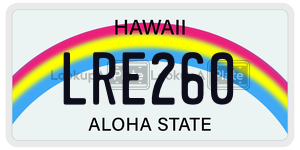 LRE260  license plate in HI