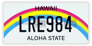 LRE984  license plate in HI