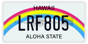 LRF805  license plate in HI