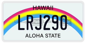 LRJ290  license plate in HI