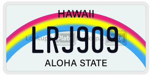 LRJ909  license plate in HI
