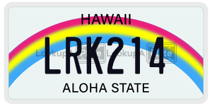LRK214  license plate in HI