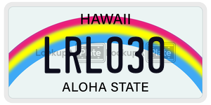 LRL030  license plate in HI