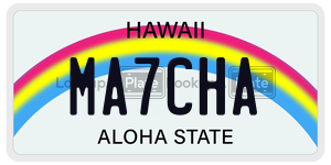 MA7CHA  license plate in HI