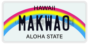 MAKWA0 license plate in Hawaii