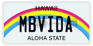 MBVIDA license plate in Hawaii