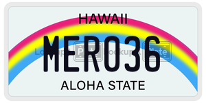 MER036  license plate in HI
