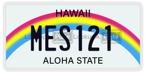 MES121  license plate in HI
