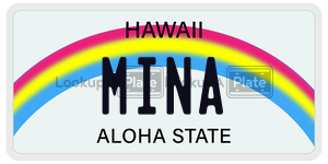 MINA  license plate in HI
