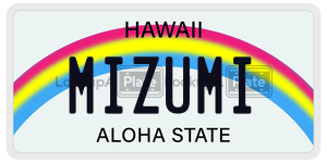 MIZUMI  license plate in HI