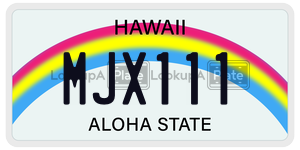 MJX111  license plate in HI