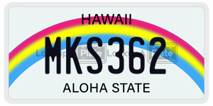 MKS362  license plate in HI