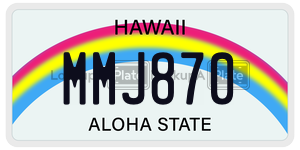 MMJ870 license plate in Hawaii