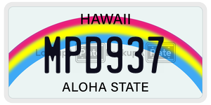 MPD937  license plate in HI