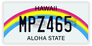 MPZ465  license plate in HI