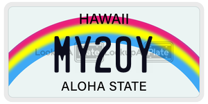 MY20Y  license plate in HI