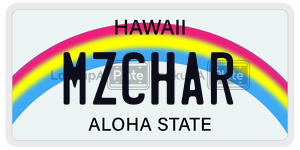 MZCHAR license plate in Hawaii