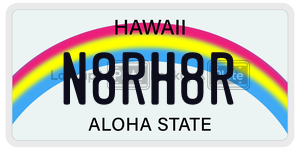 N8RH8R  license plate in HI