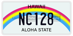 NC128  license plate in HI