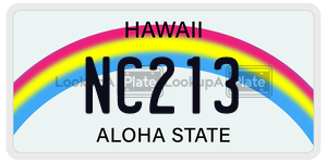 NC213  license plate in HI