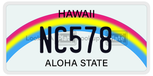 NC578 license plate in Hawaii