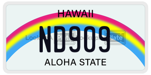ND909  license plate in HI