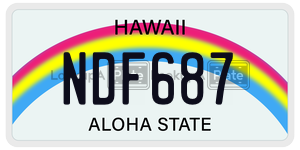 NDF687  license plate in HI