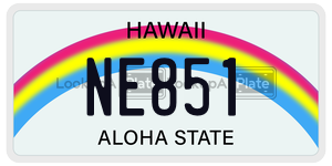 NE851  license plate in HI
