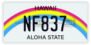 NF837  license plate in HI