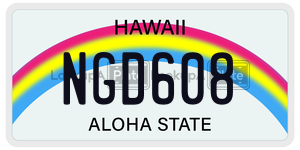 NGD608 license plate in Hawaii