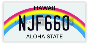 NJF660  license plate in HI