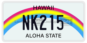 NK215 license plate in Hawaii