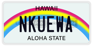 NKUEWA  license plate in HI