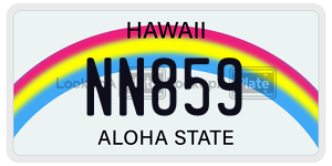 NN859 license plate in Hawaii