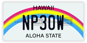 NP30W license plate in Hawaii