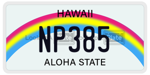 NP385  license plate in HI
