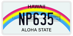 NP635  license plate in HI