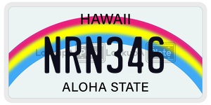 NRN346 license plate in Hawaii