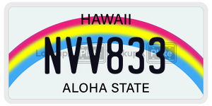 NVV833 license plate in Hawaii