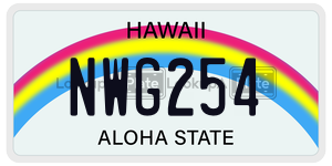 NWG254  license plate in HI