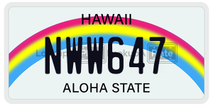 NWW647  license plate in HI