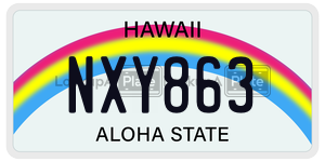 NXY863  license plate in HI