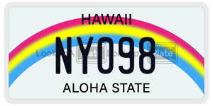 NY098  license plate in HI